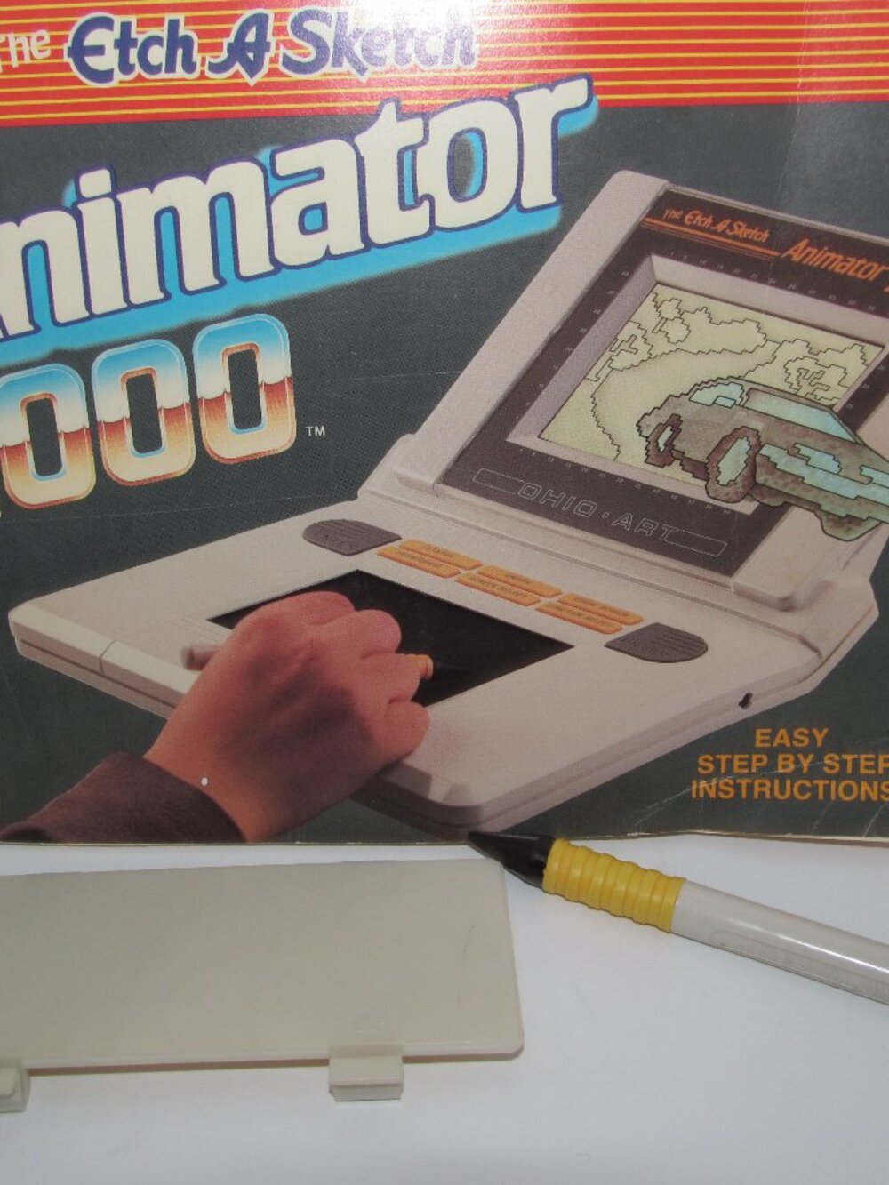 Etch A Sketch Animator 2000 1987 Battery Cover Pen & Manual Replacement Parts